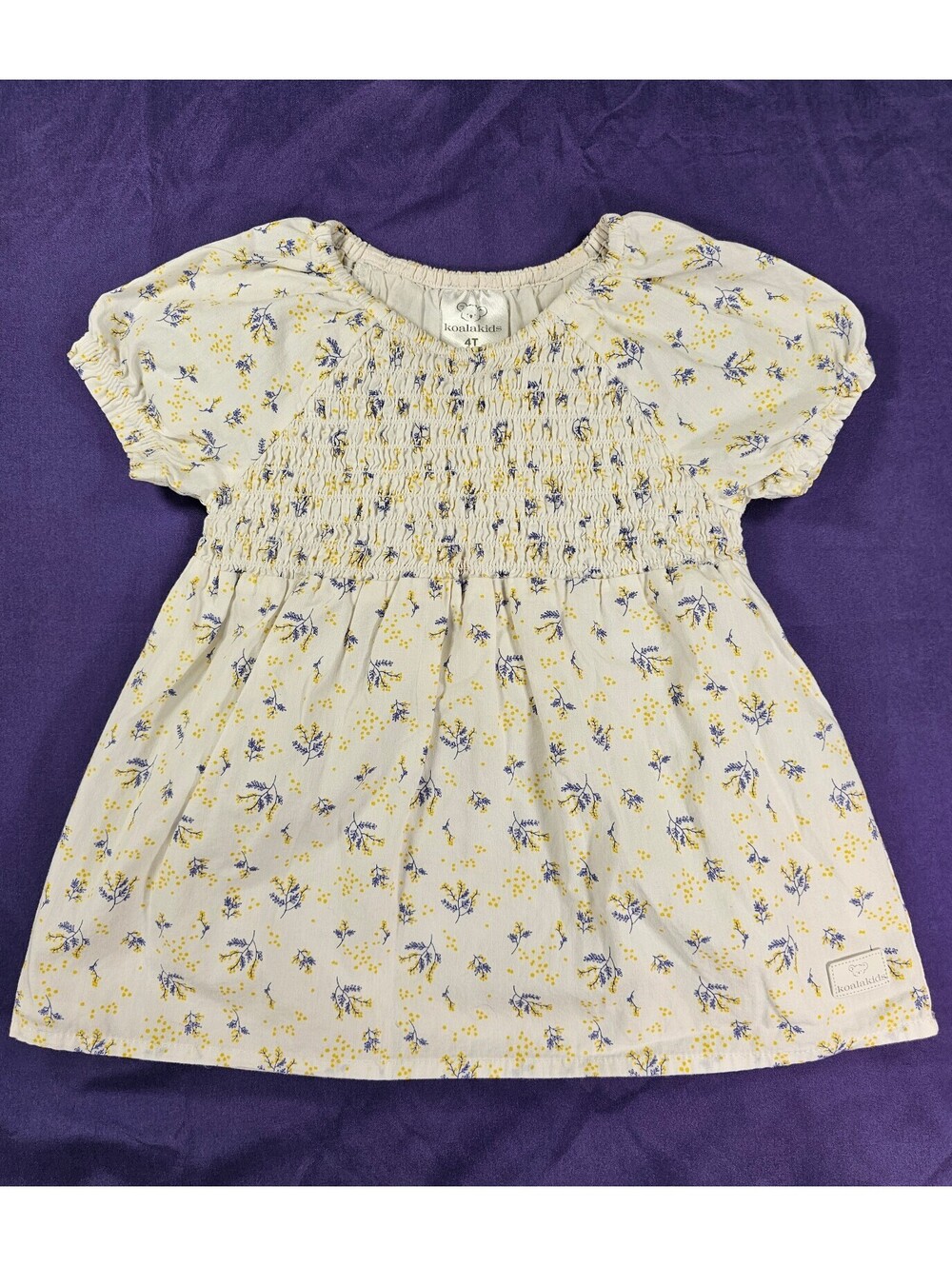 Koala Kids Cotton Floral Smocked Dress for Toddlers.  Size 4t